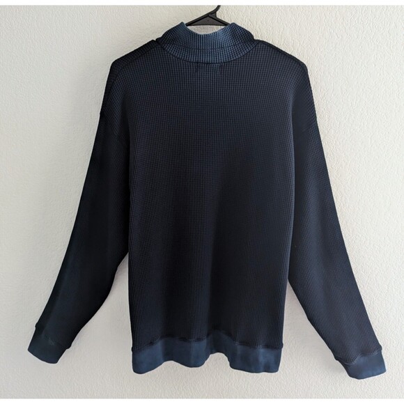 Cotton Citizen Cooper Thermal Half Zip Pullover Men's Size Medium Navy Blue - Picture 7 of 9